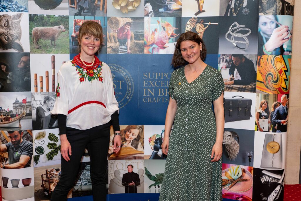Katya Belaia-Selzer and Ahneta Shashkova presenting at the RWHA and QEST Annual Luncheon, Guildhall, London